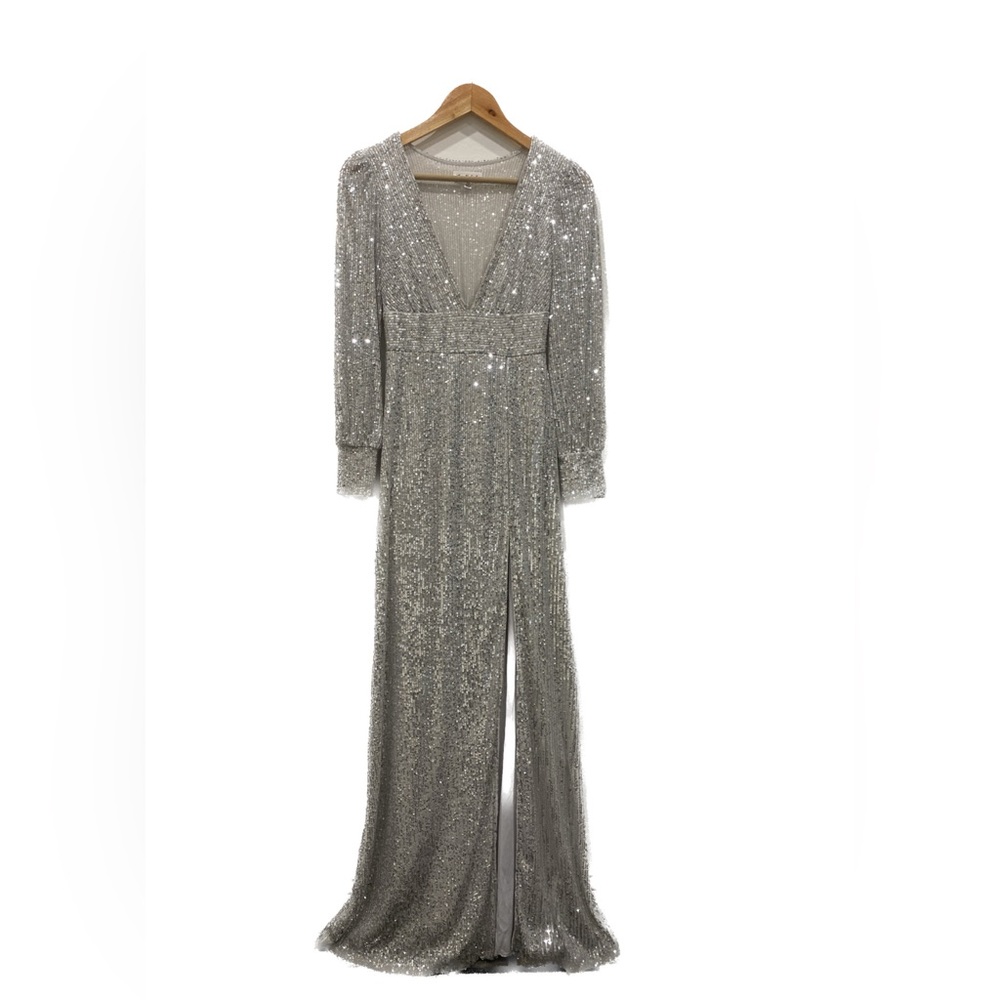 Emerald Sundae Sequined Slit Maxi Gown